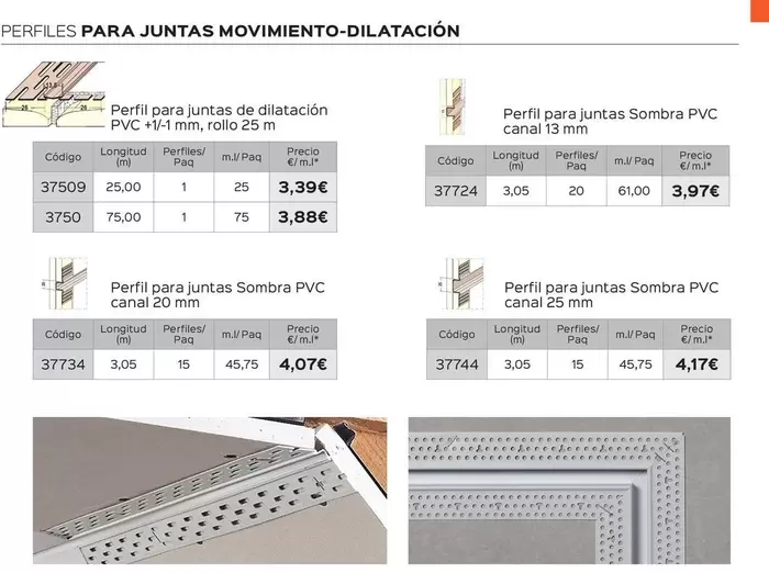 Perfiles Para Juntas Movimiento Dilatacion