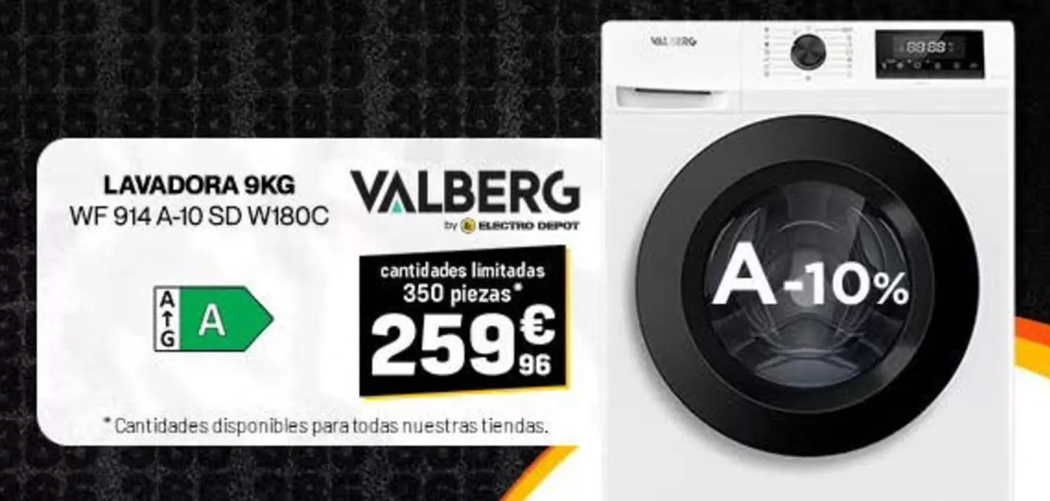 Valberg - Lavadora 9kg WF 914 A-10 SD W180C