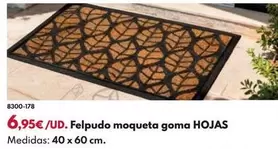 Felpudo Moqueta Goma Hojas