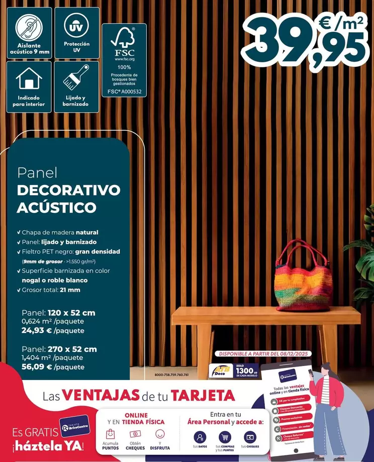 Panel Decorativo Acústico