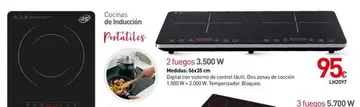 Cocina De Induccion 2 Fuegos 3,500 W