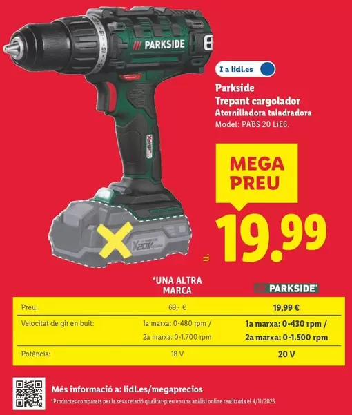 Parkside - Atornilladora Taladradora 