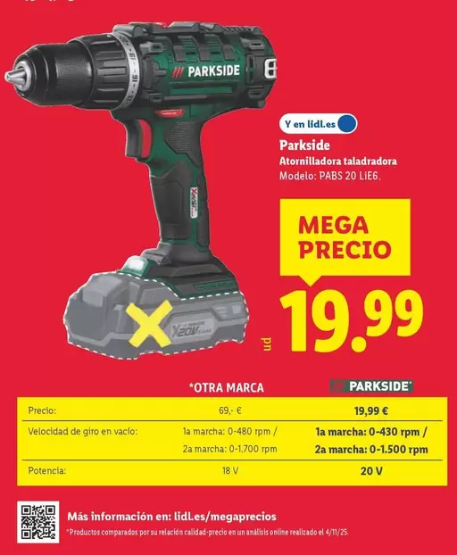 Parkside - Atornilladora Taladradora