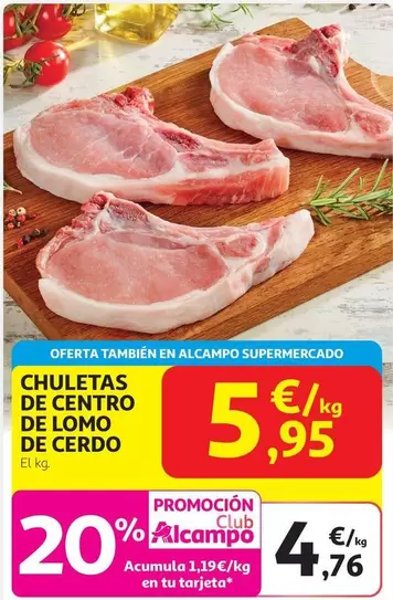 alcampo - Chuletas De Centro De Lomo De Cerdo
