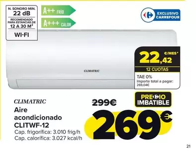 Climatric - Aire Acondicionado CLITWF-12