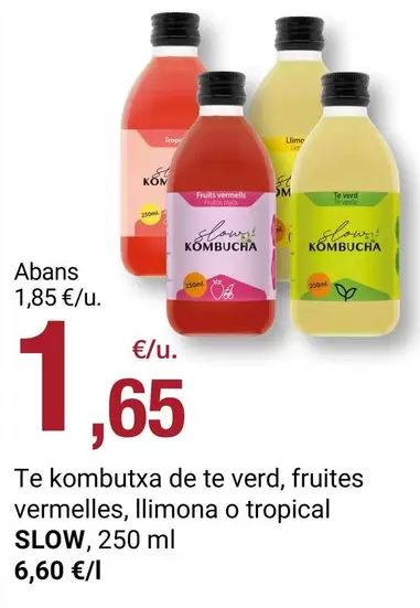 Kombucha - Te Kombutxa De Te Verd, Fruites Vermelles, Llimona O Tropical