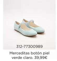 Claro - Merceditas Botón Piel Verde