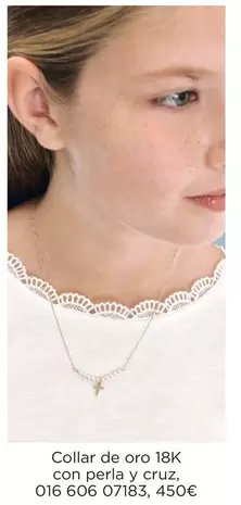 de oro - Collar De Oro Con Perla Y Cruz
