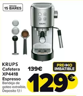 Krups - Cafetera XP4418 Espresso