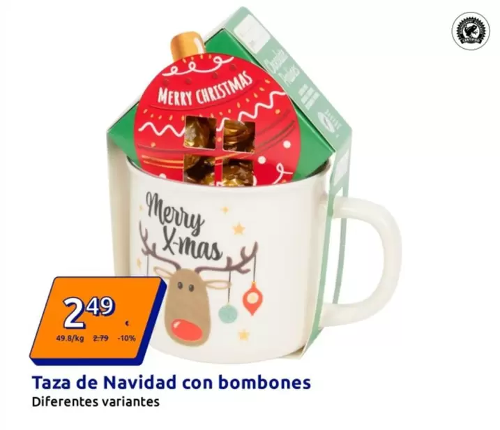 Taza De Navidad Con Bombones