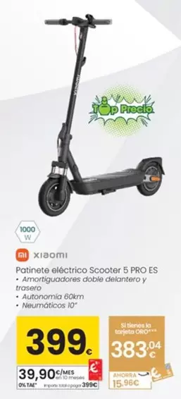 Xiaomi - Patinete Eléctrico Scooter 5 Pro Es