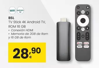 Bsl - Tv Stick 4k Android Tv, Rom 16 Gb