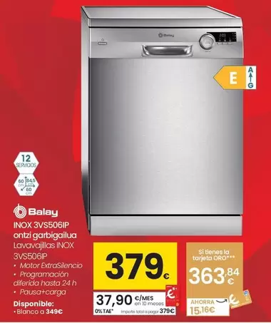 Balay - Lavavajillas Inox 3VS506IP 