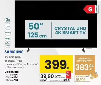 Samsung - Tv Led UHD TU50U7025F 