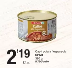 Spar - Cap I Pota A L'espanyola