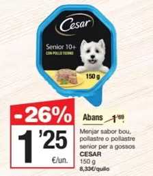 Cesar - Menjar Sabor Bou, Pollastre O Pollastre Senior Per A Gossos