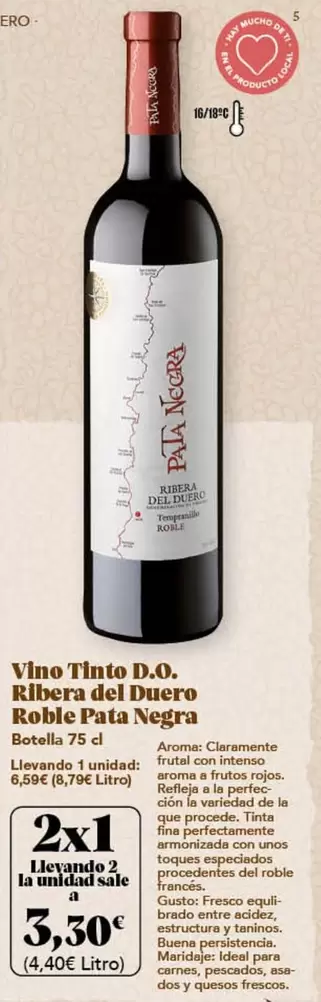 Pata Negra - Vino Tinto D.o. Ribera Del Duero Roble