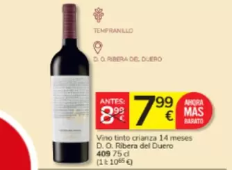 Tempranillo - Vino Tinto Crianza 14 Meses D.o. Ribera Del Duero