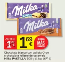 Milka - Chocolate Blanco Con Galleta Oreo O Chocolate Relleno De Caramelo