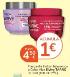 Elvive - Mascarilla Hidra Hialuronico O Color Vive