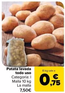 Patata Lavada Todo Uso