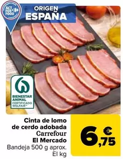 Carrefour El Mercado - Cinta De Lomo  De Cerdo Adobada 