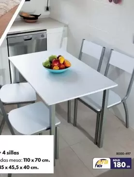 Conjunto Sajonia: Mesa + 4 Sillas Blanco