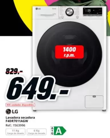 LG - Lavadora Secadora F40r7011agw