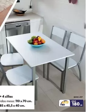 Conjunto Sajonia: Mesa + 4 Sillas Blanco