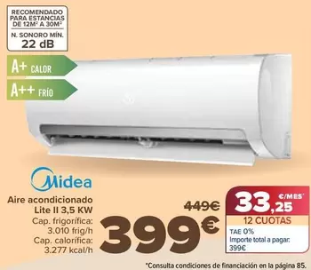 Midea - Aire Acondicionado  Lite Ii 35 Kw