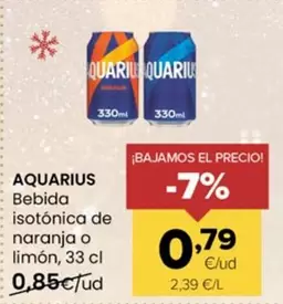 Aquarius - Bebida Isotonica De Naranja O Limon