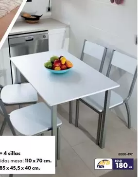 Conjunto Sajonia: Mesa + 4 Sillas Blanco