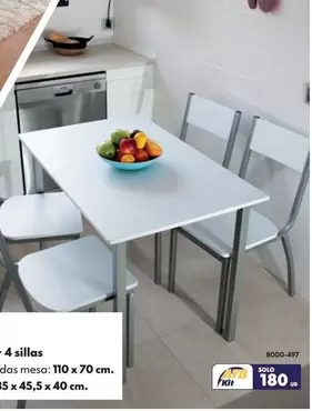 Conjunto Sajonia: Mesa + 4 Sillas Blanco