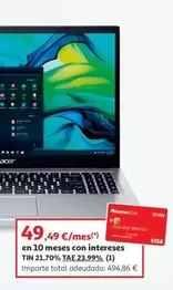Acer - En 10 Meses Con Intereses Tin 21.7