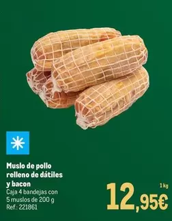 Muslo De Pollo Relleno De Datiles Y Bacon