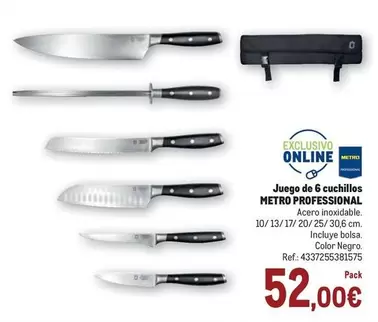 Metro Professional - Juego De 6 Cuchillos