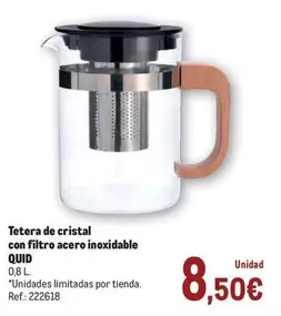 quid - Tetera De Cristal Con Filtro Acero Inoxidable