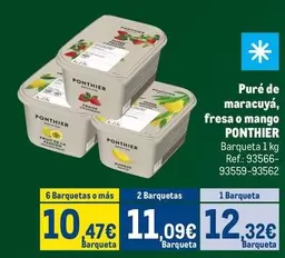 Ponthier - Puré De Maracuya, Fresa O Mango