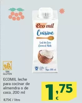 Ecomil - Leche Para Cocinar De Almendra O De Coco