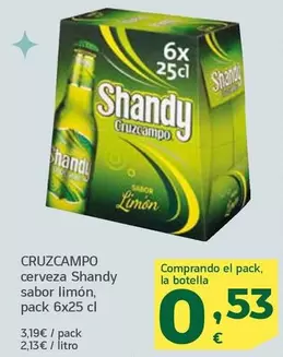 Cruzcampo - Cerveza Shandy Sabor Limon