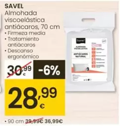 Savel - Almohada Viscoelástica Antiácaros