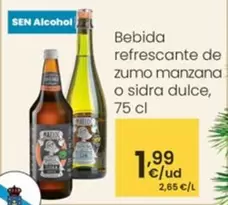 Bebida Refrescante De Zumo Manzana O Sidra Dulce