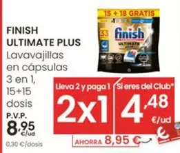 Finish Ultimate Plus - Lavavajillas En Cápsulas 3 En 1