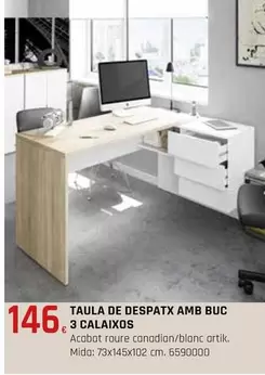 Taula De Despatx Amb Buc 3 Calaixos