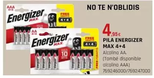 Energizer - Pila Max 4+4