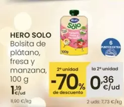 Hero - Solo Bolsita De Platano Fresa Y Manzana