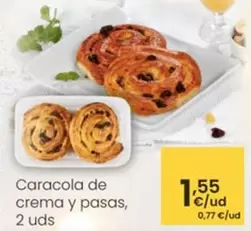 Caracola De Crema Y Pasas