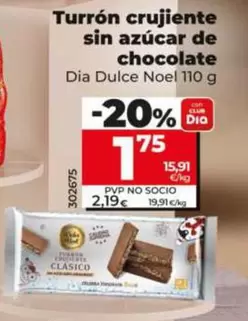 Dia Dulce Noel - Turron Crujiente Sin Azucar De Chocolate