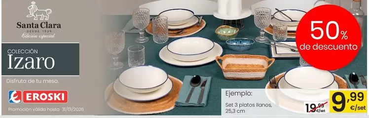 Santa Clara - Set 3 Platos Llanos