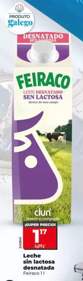 Feiraco - Leche Sin Lactosa Desnatada